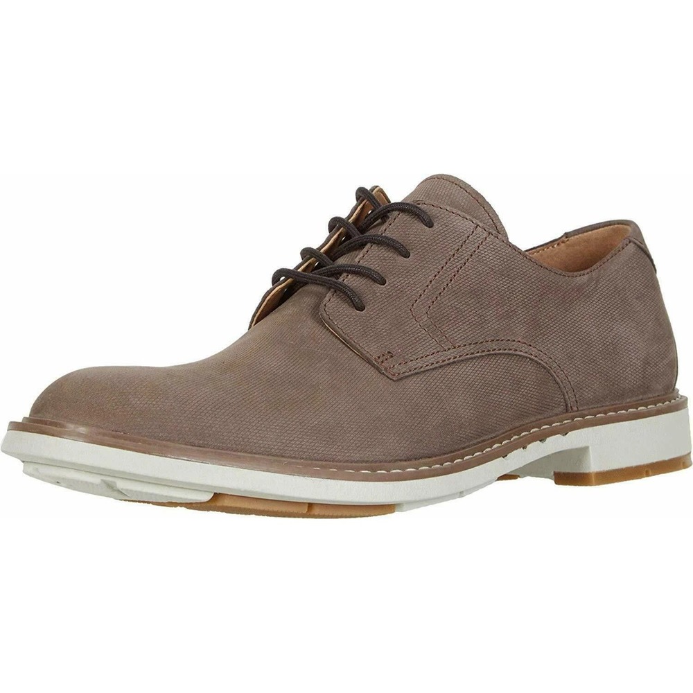 Clarks Un Elott Lace Taupe Nubuck Leather Oxford Shoes Mens 8.5 M‎ NEW